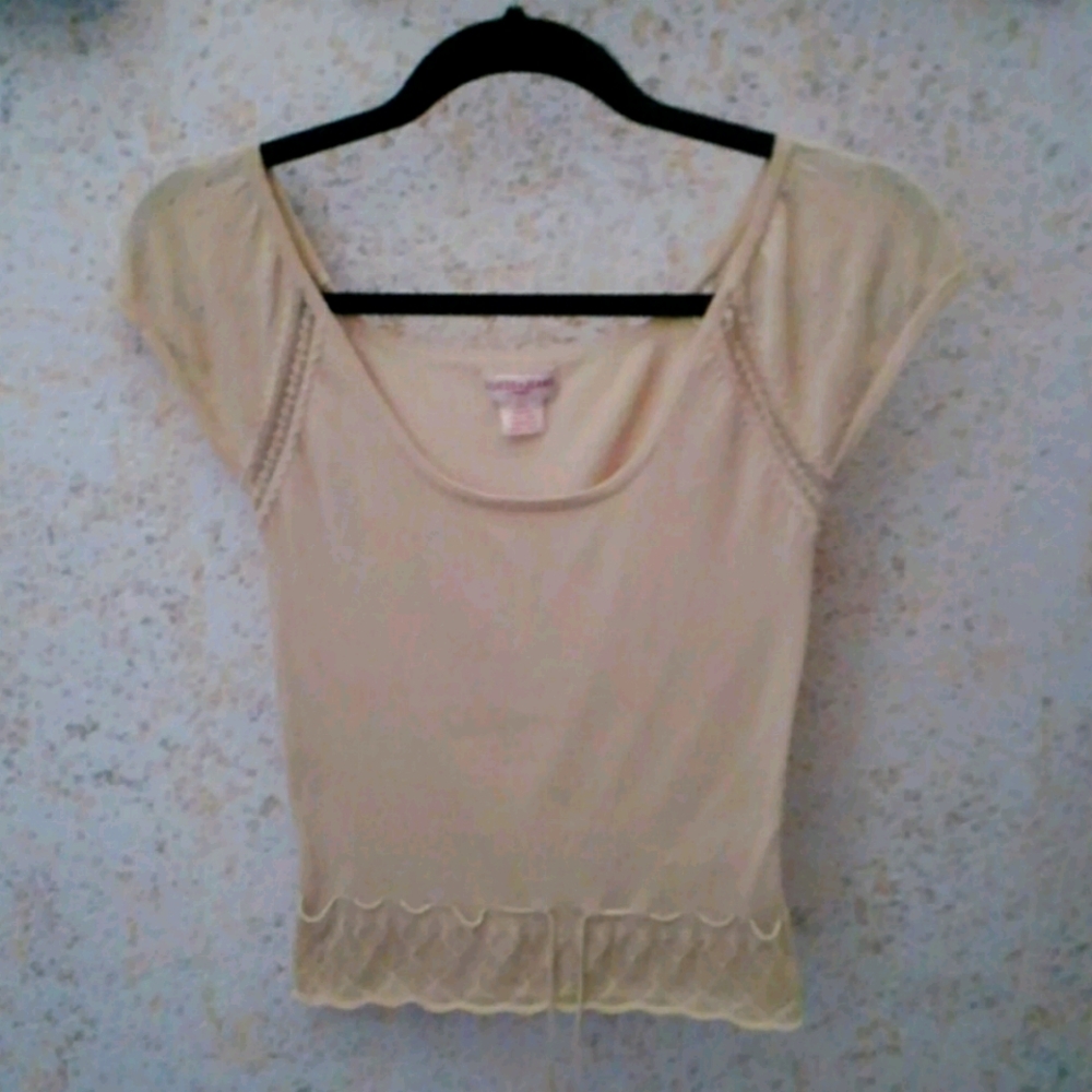 Guess khaki, cap sleeved blouse